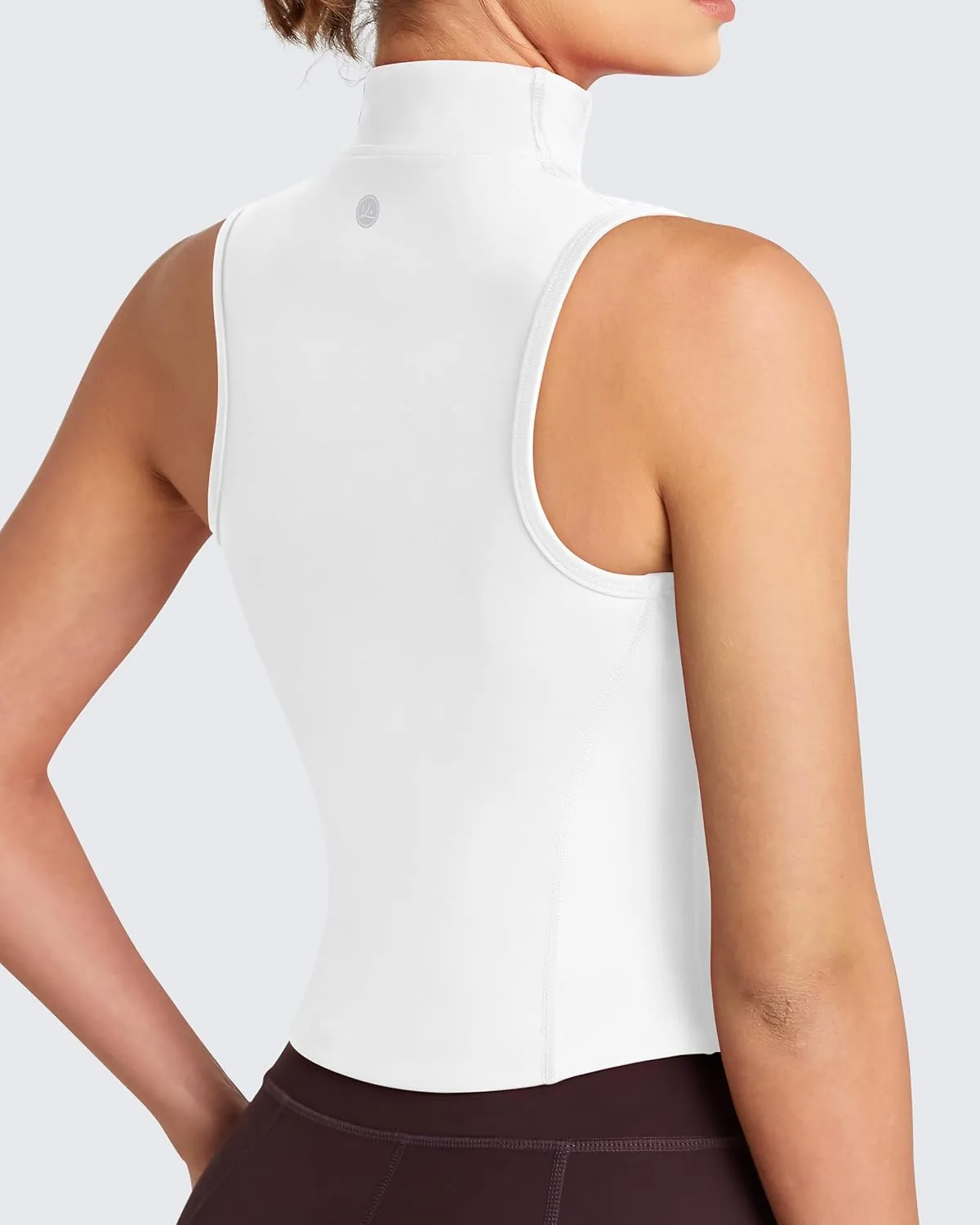 QUEENIEKE Women's Sleeveless Crop Shirt - Zip Up Workout Running Vest Tank Tops Athletic Gym Yoga Camis Jackets