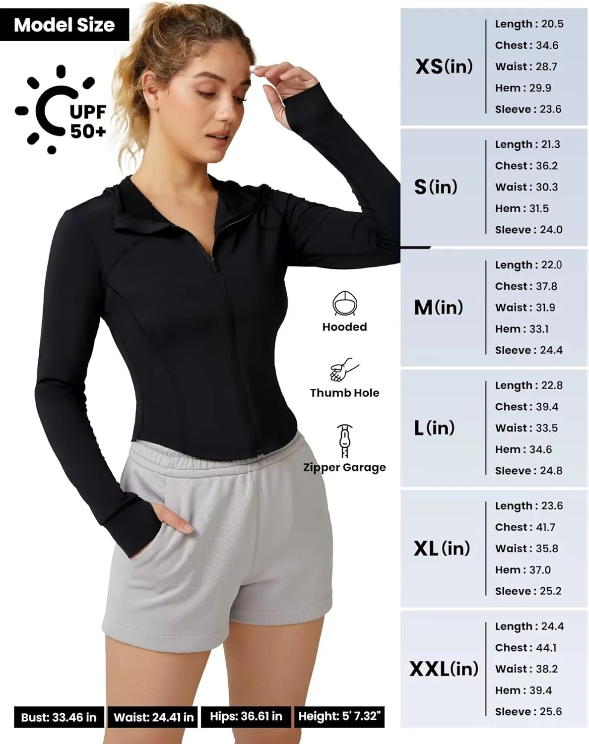 QUEENIEKE Women's UPF 50  Sun Protection Hoodie Jackets Long Sleeve Workout Tops