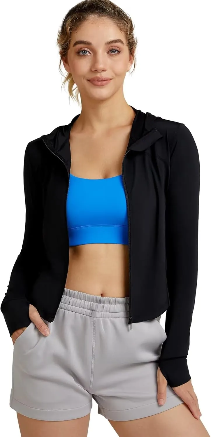 QUEENIEKE Women's UPF 50  Sun Protection Hoodie Jackets Long Sleeve Workout Tops