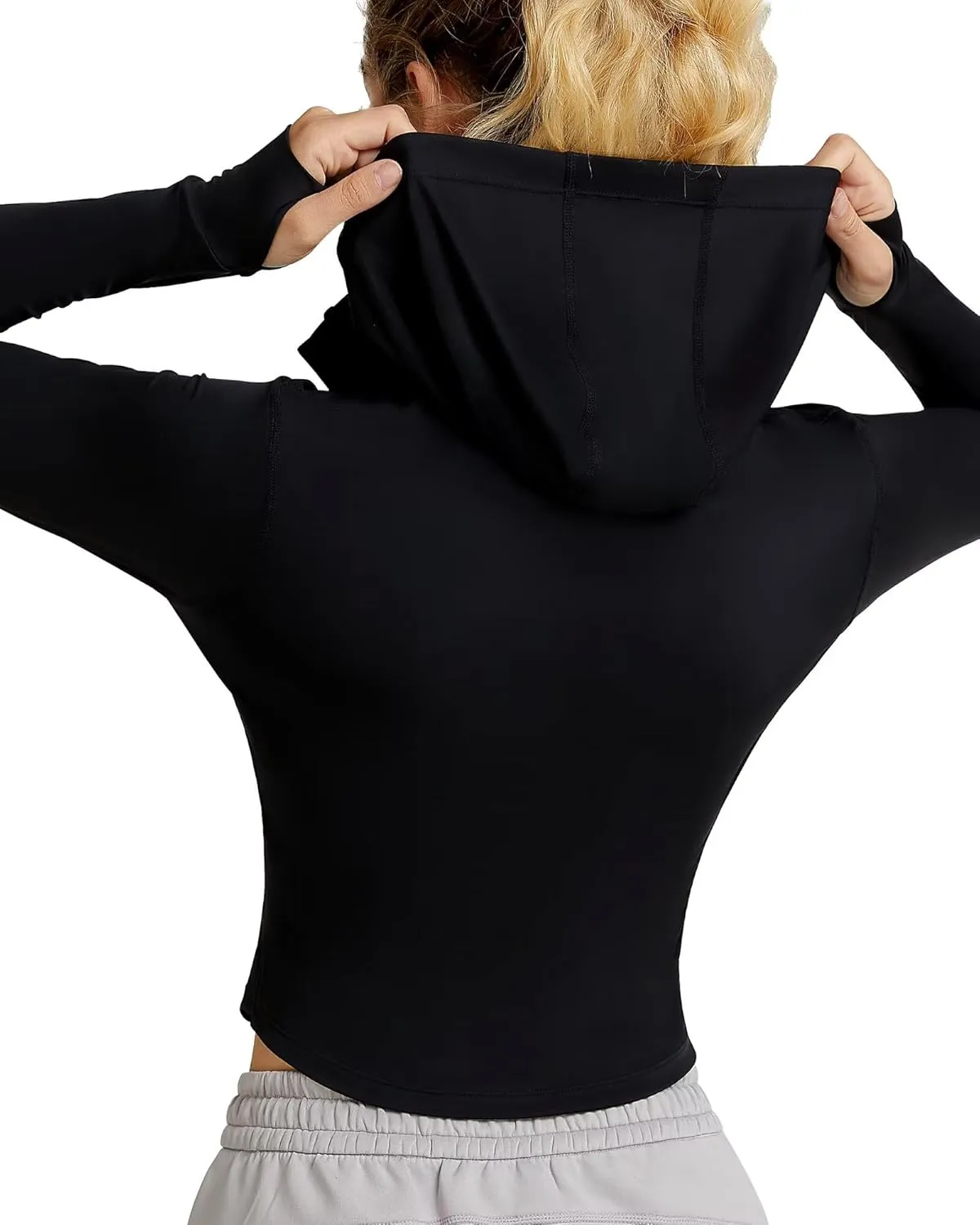 QUEENIEKE Women's UPF 50  Sun Protection Hoodie Jackets Long Sleeve Workout Tops