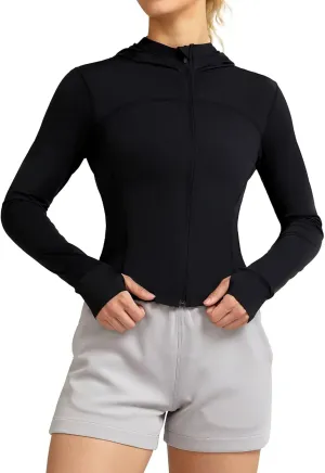 QUEENIEKE Women's UPF 50  Sun Protection Hoodie Jackets Long Sleeve Workout Tops