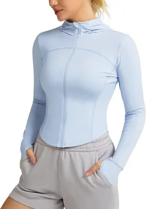 QUEENIEKE Women's UPF 50  Sun Protection Hoodie Jackets Long Sleeve Workout Tops