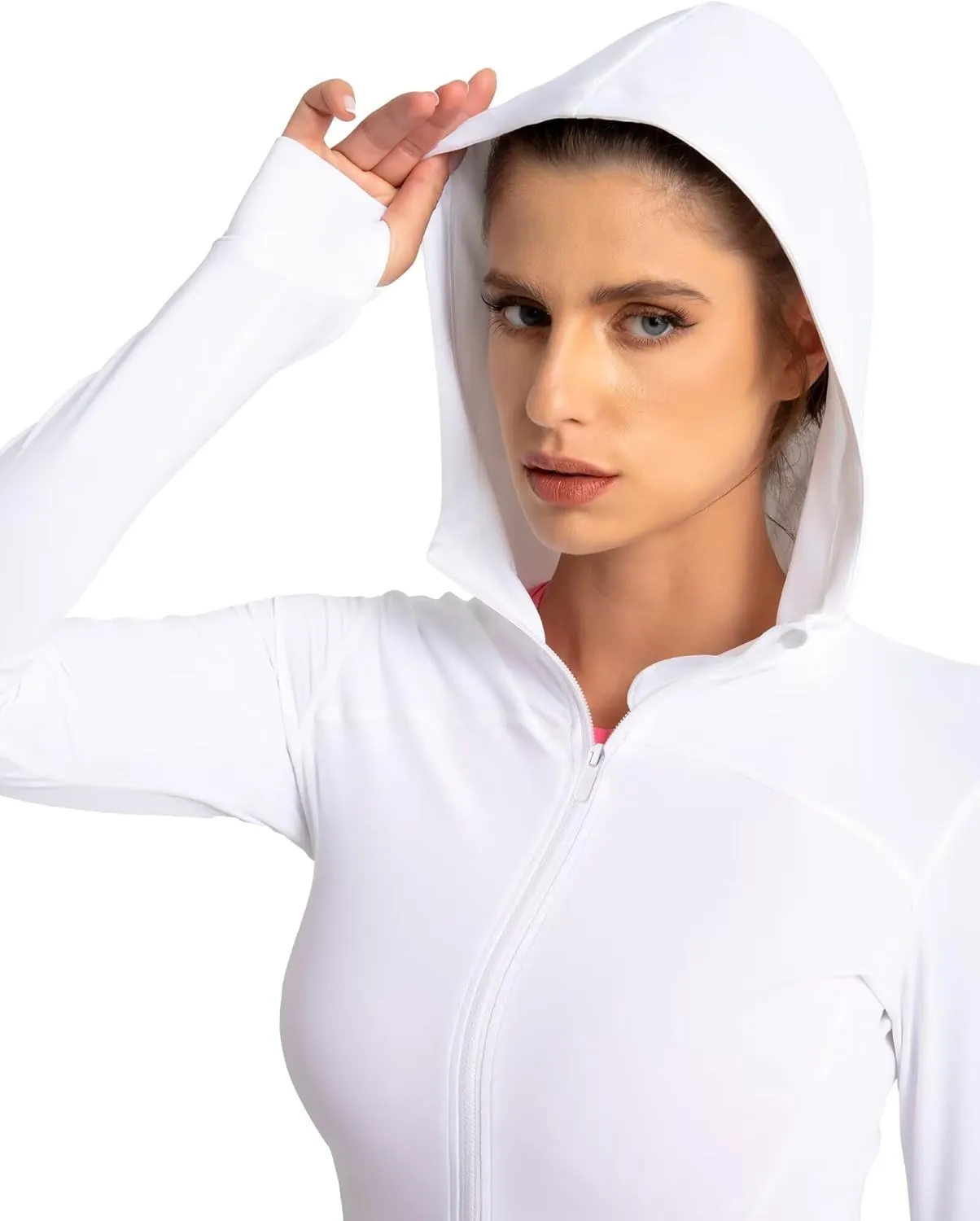 QUEENIEKE Women's UPF 50  Sun Protection Hoodie Jackets Long Sleeve Workout Tops