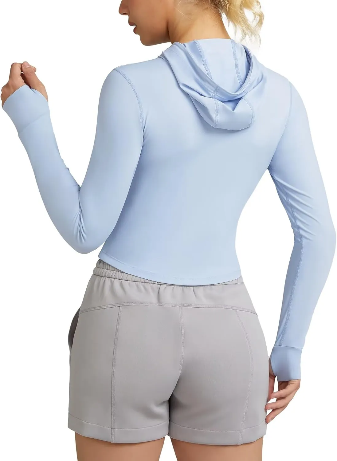 QUEENIEKE Women's UPF 50  Sun Protection Hoodie Jackets Long Sleeve Workout Tops