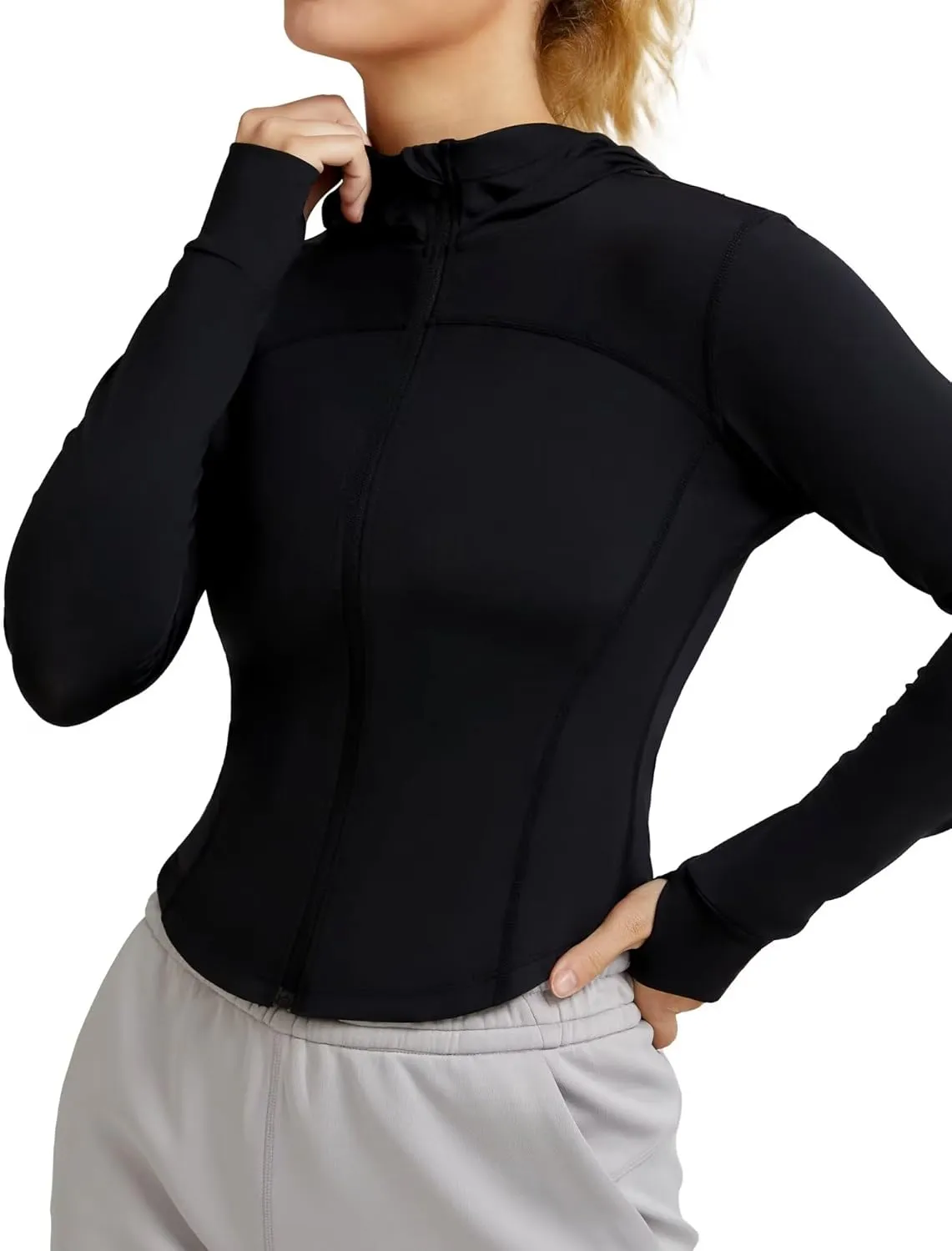 QUEENIEKE Women's UPF 50  Sun Protection Hoodie Jackets Long Sleeve Workout Tops
