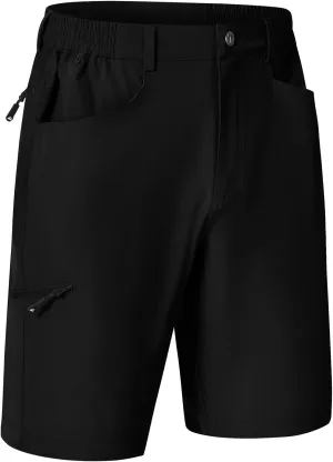 Rdruko Men's 9 Golf Shorts Stretch 4 Pockets Dress Shorts Elastic Waist Casual Flat Front Quick Dri Work Hiking Zip Cargo
