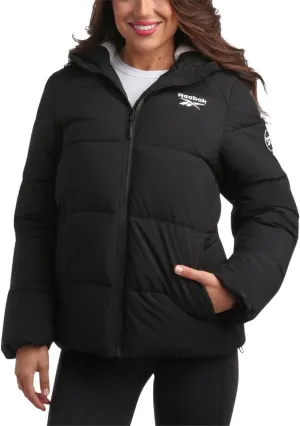Reebok Women's Puffer Jacket - Comfort Stretch Zip Up Hooded Jacket with Fur Lining - Warm Quilted Jackets for Women (S-XL)
