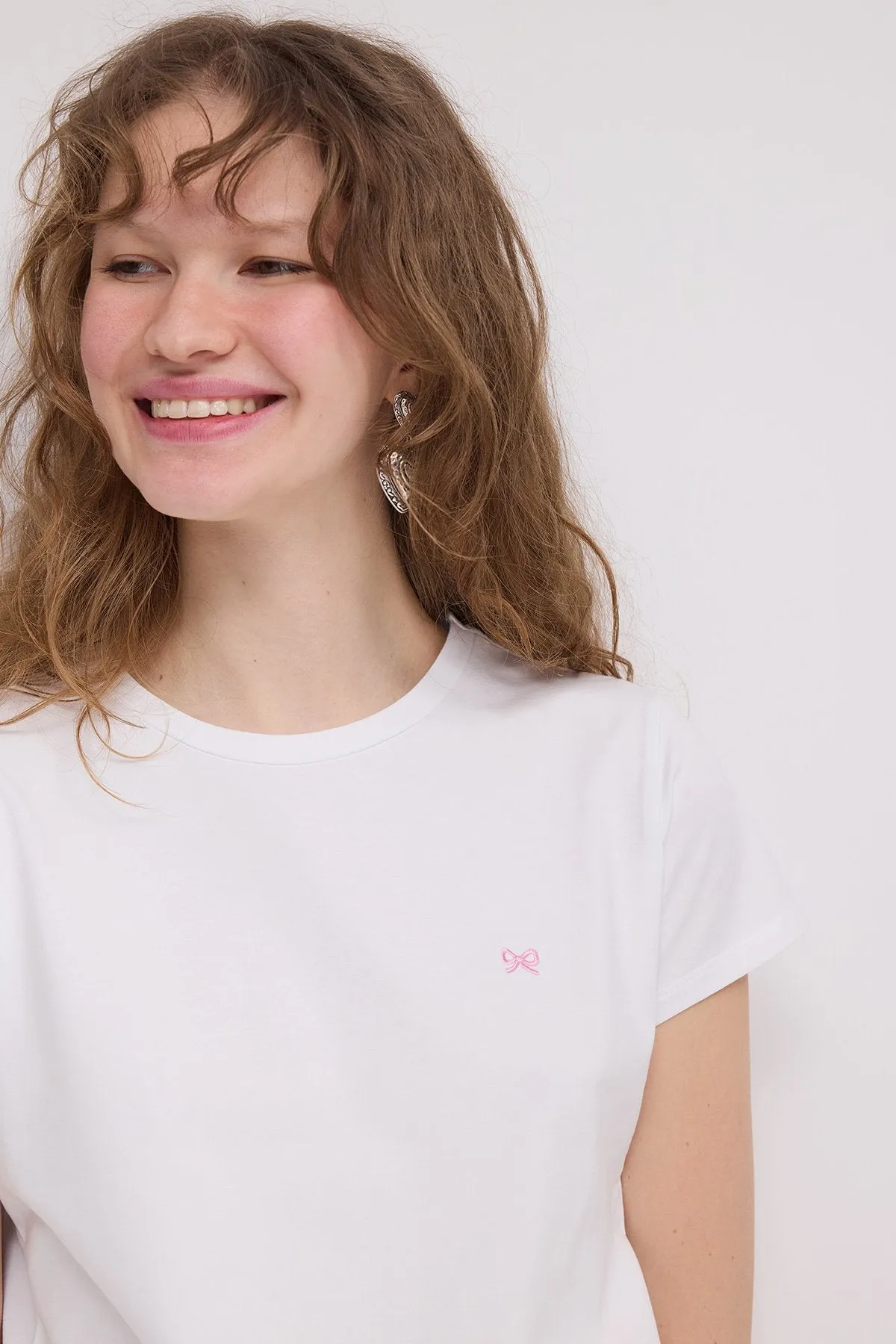 Ribbon Embroidered T-Shirt