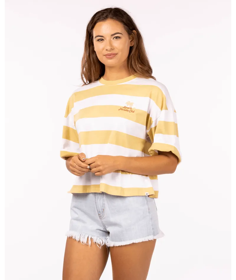 Rip Curl Paradise Club Heritage Crop Tee-Straw