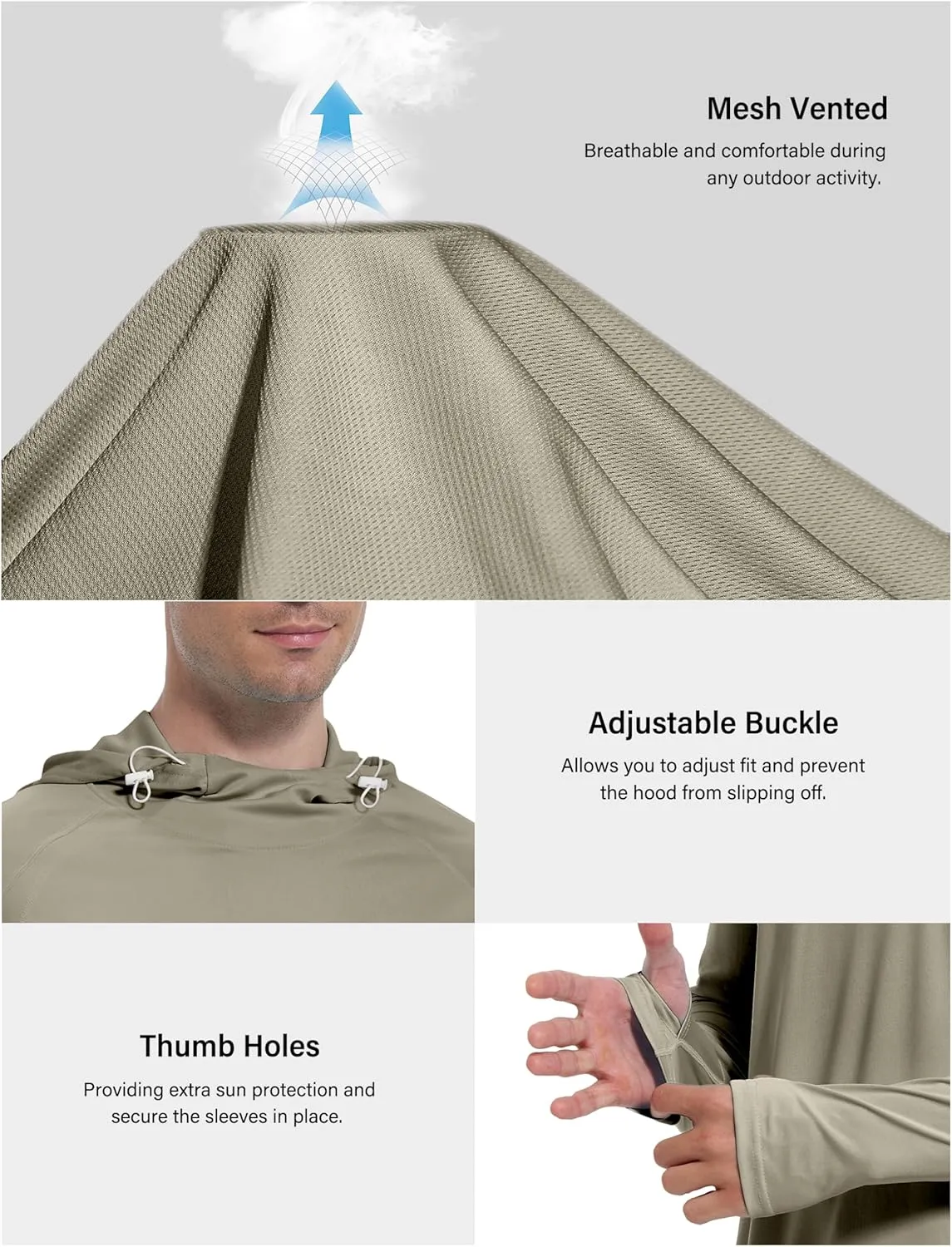 Roadbox UPF 50  Sun Protection Hoodie Shirt - Outdoor Fishing SPF UV Long Sleeve Shirts