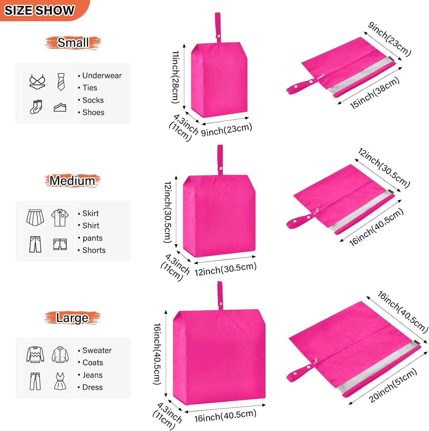 Rose Travel Packing Organizers Collapsible Packing Cubes for Travel Various Sizes Packing Organizer