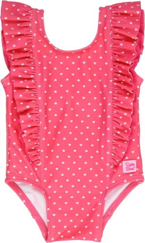 RuffleButts Baby/Toddler Girls Ruffle Strap One Piece Swimsuit w/UPF 50  Sun Protection