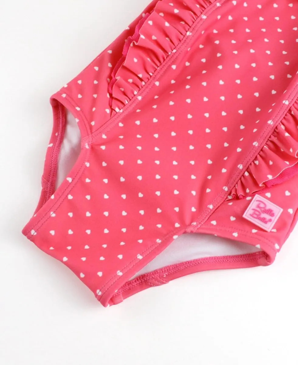 RuffleButts Baby/Toddler Girls Ruffle Strap One Piece Swimsuit w/UPF 50  Sun Protection