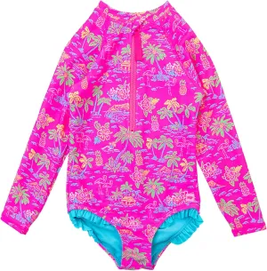 RuffleButts Girls One Piece Rash Guard Baby Swimsuit UPF 50  Sun Protection