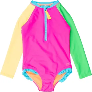 RuffleButts Girls One Piece Rash Guard Baby Swimsuit UPF 50  Sun Protection