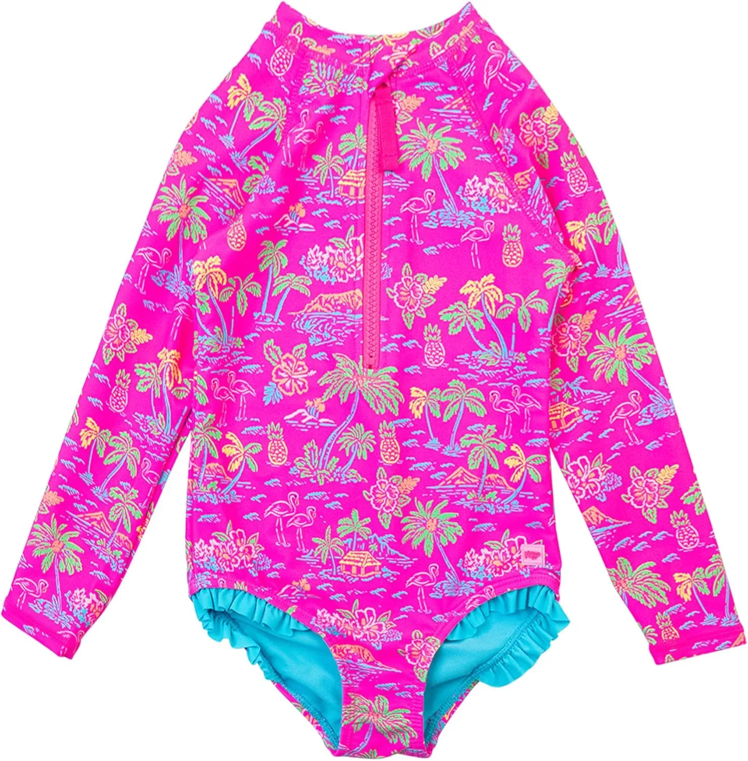 RuffleButts Girls One Piece Rash Guard Baby Swimsuit UPF 50  Sun Protection