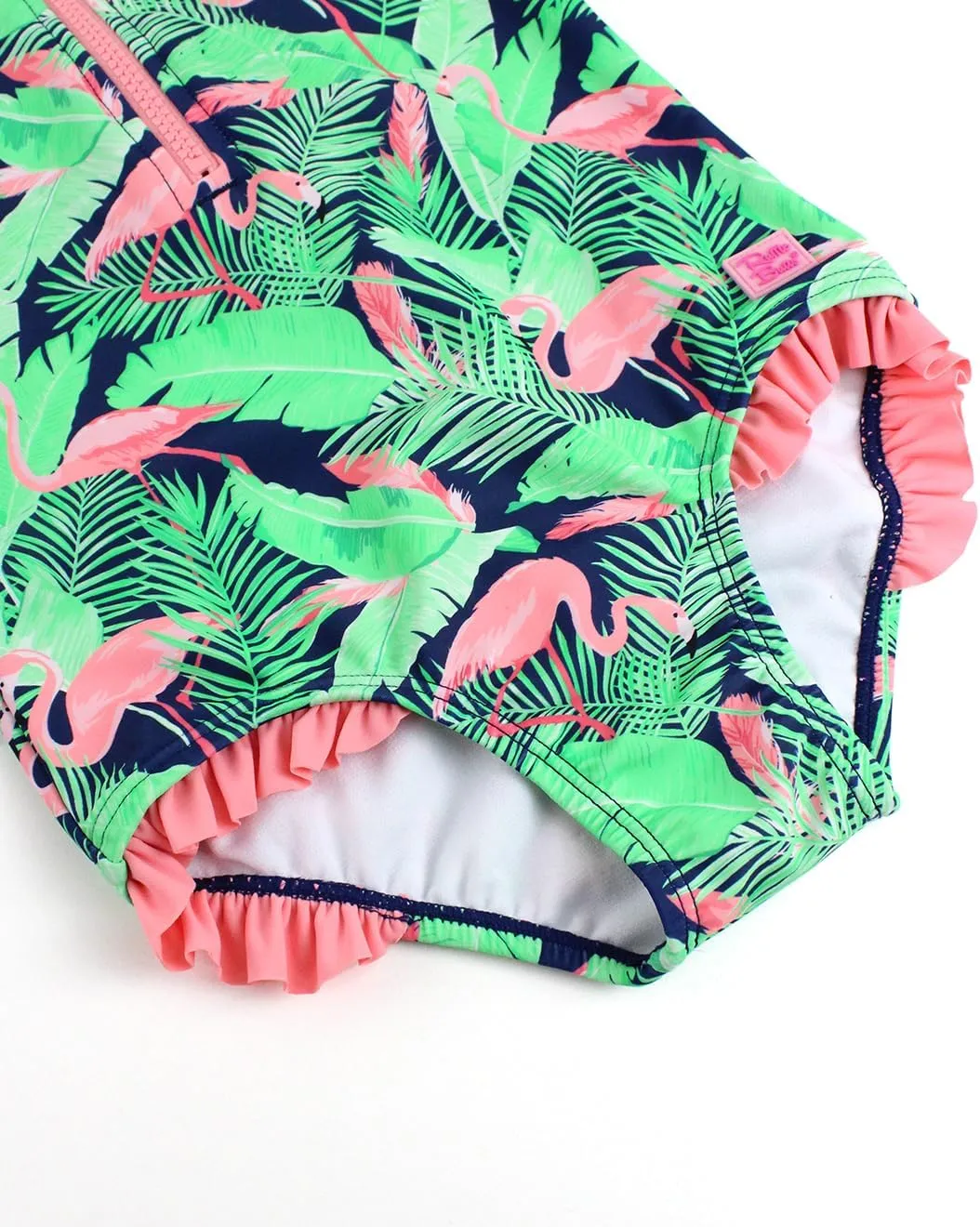 RuffleButts Girls One Piece Rash Guard Baby Swimsuit UPF 50  Sun Protection