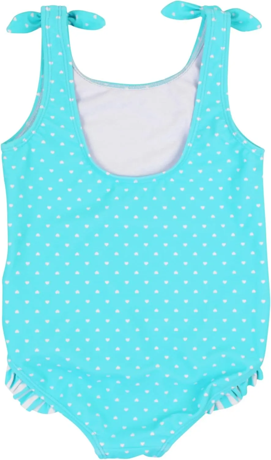 RuffleButts Girls UPF50  Sun Protection Tie Shoulder/Cross Back One Piece Swimsuit