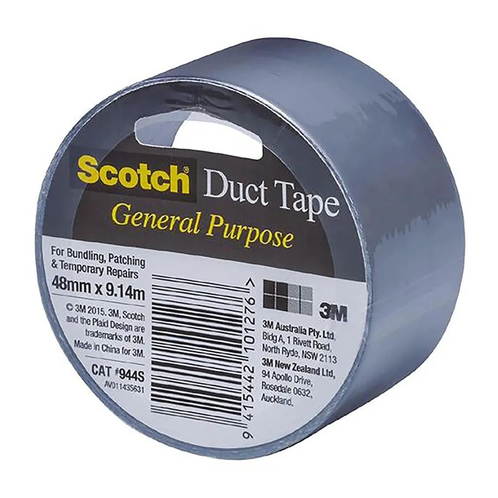Scotch General Purpose Duct Tape, Silver, 48mm x 9.14m (944S)