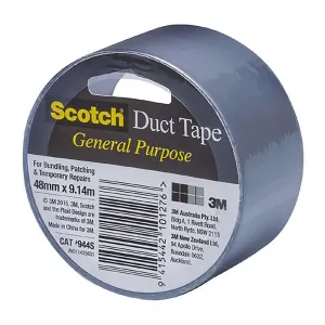 Scotch General Purpose Duct Tape, Silver, 48mm x 9.14m (944S)