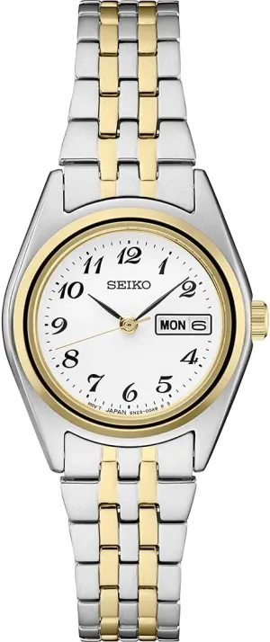 SEIKO Watch for Women - Essentials - Day/Date Calendar, and Two-Tone Stainless Steel Case, 100m Water-Resistant