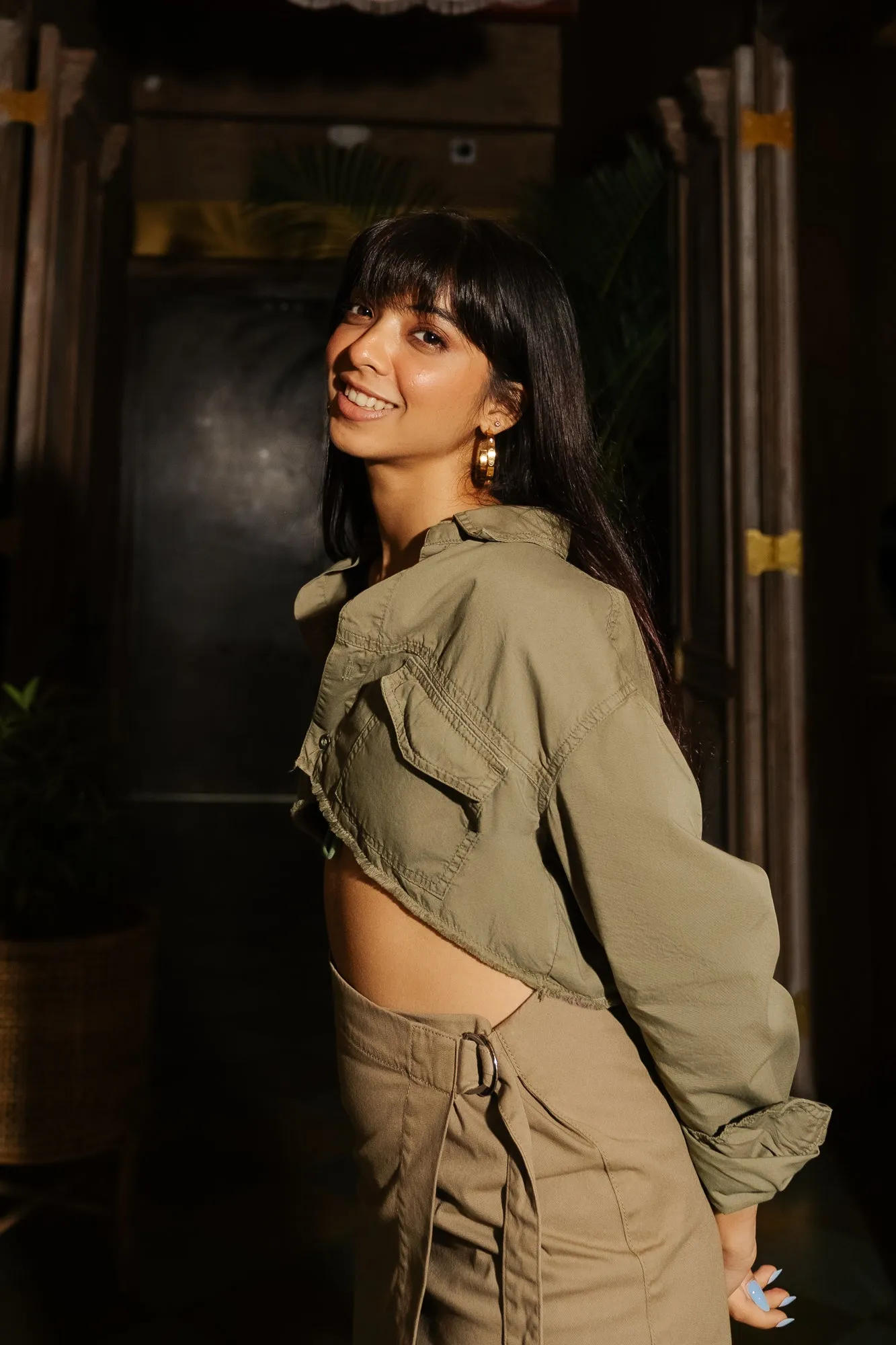 Sepia Crop Shirt