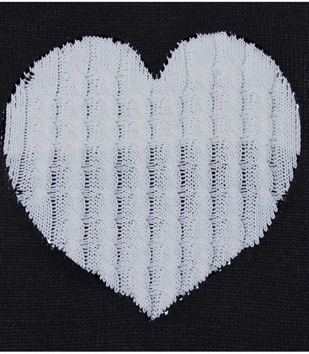 shermie Women's Pullover Sweaters Long Sleeve Crew Neck Cute Heart Knitted Casual Sweater