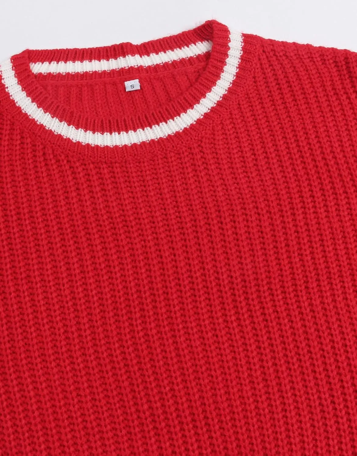 shermie Women's Star Graphic Knitted Pullover Sweaters Long Sleeve Crew Neck Casual Sweater