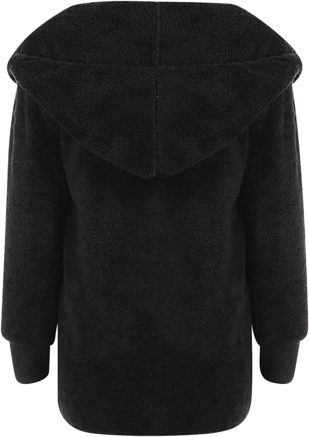 Sherpa Jacket Women Oversized Hooded Fuzzy Fleece Jackets with Pocket Warm Cozy Hoodie Cardigan Coat Plus Size