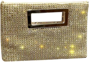 Shoulder Bag for Women with Chain Handbag Rhinestone Snap Hobo Bag Clutch Purse for Wedding Party Prom