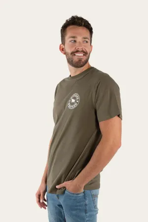 Signature Bull Classic Tee - Military Green/White