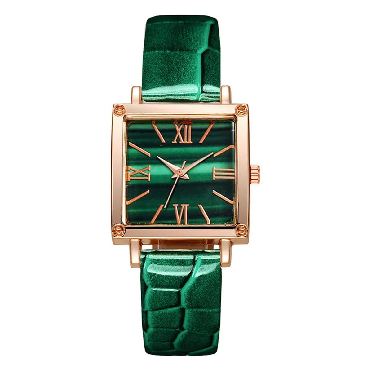 Square Belt Watch Gem Bracelet Set Timeless Luxury & Modern Elegance