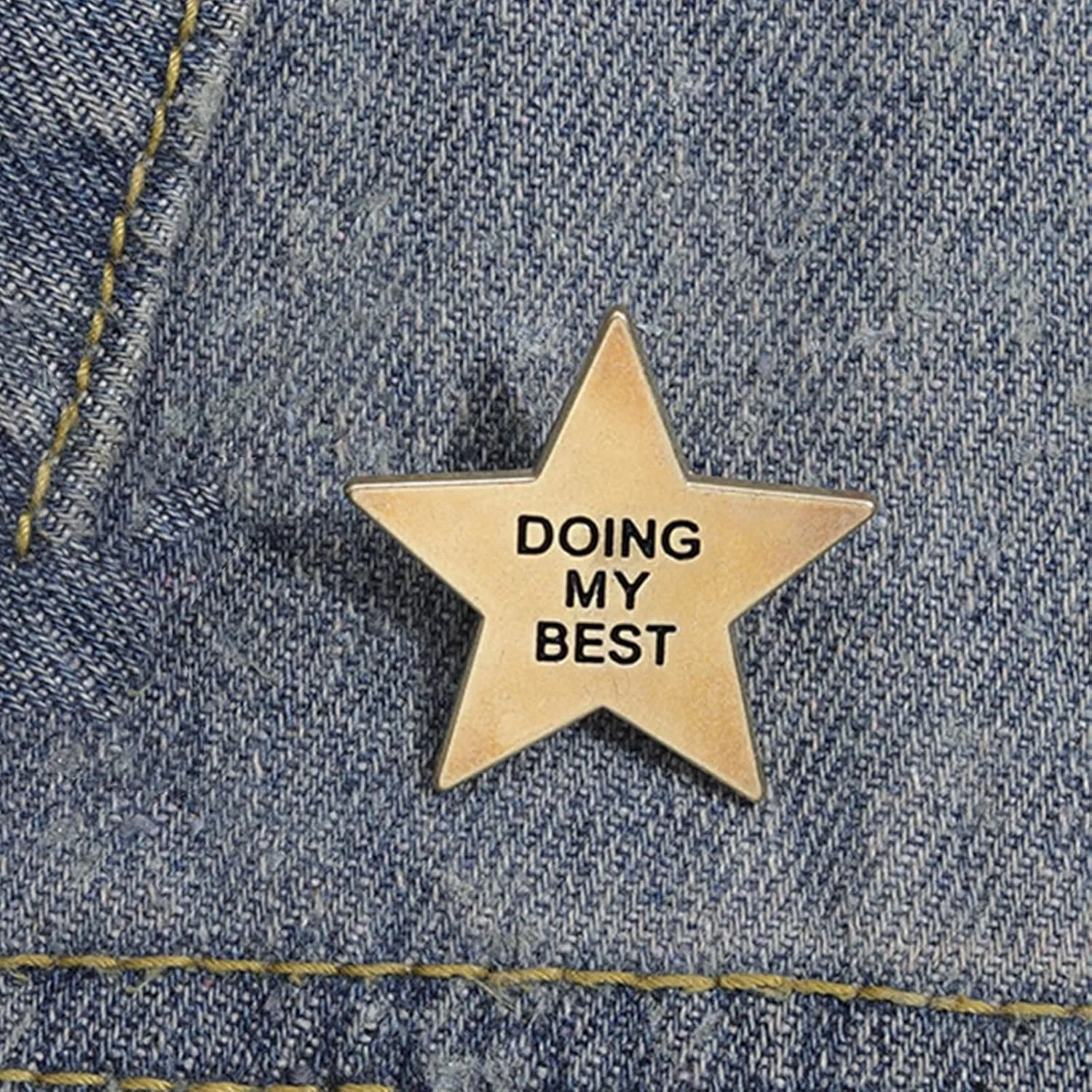 Star Pin - Doing My Best Star Enamel Pin, Vintage-Inspired Pin - Sparkling Polished Star Pin for Women and Men, Cute Backpack Accessory
