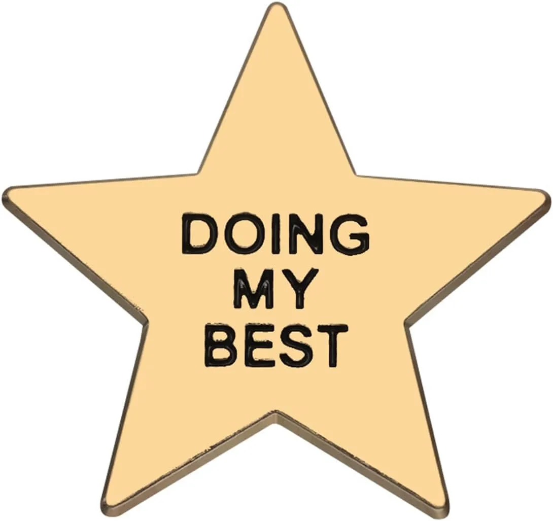 Star Pin - Doing My Best Star Enamel Pin, Vintage-Inspired Pin - Sparkling Polished Star Pin for Women and Men, Cute Backpack Accessory