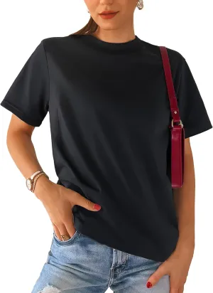 Stelle Women Cotton T-Shirts Oversized Crewneck Short Sleeve Summer Casual Tops Unisex Adult