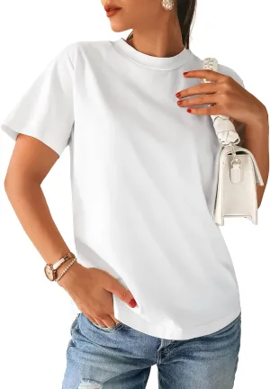 Stelle Women Cotton T-Shirts Oversized Crewneck Short Sleeve Summer Casual Tops Unisex Adult