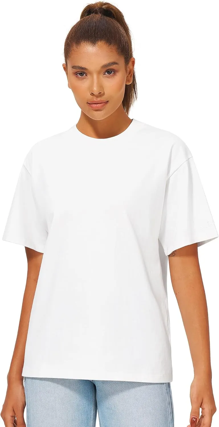 Stelle Women Cotton T-Shirts Oversized Crewneck Short Sleeve Summer Casual Tops Unisex Adult
