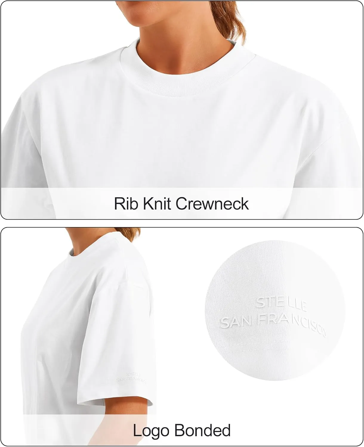 Stelle Women Cotton T-Shirts Oversized Crewneck Short Sleeve Summer Casual Tops Unisex Adult