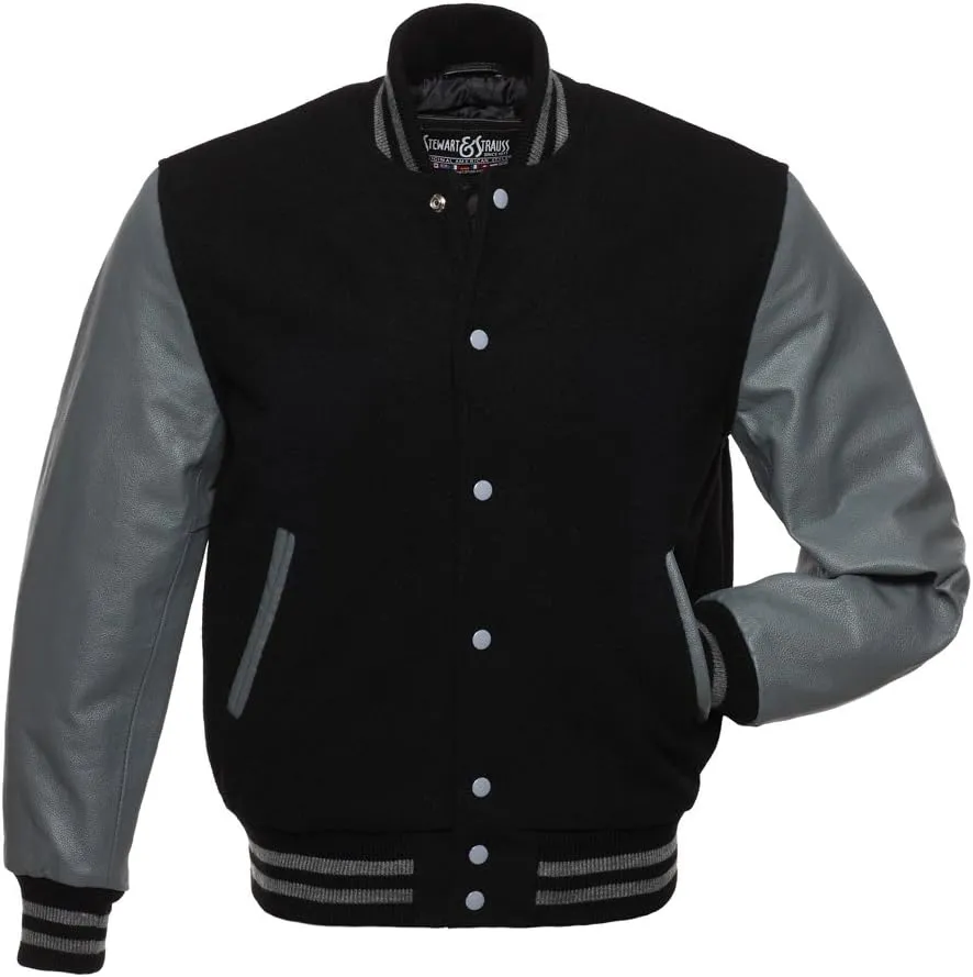 Stewart & Strauss Original Varsity Letterman Jacket Since 1977 (48 Team Colors) Wool & Leather XXS to 6XL