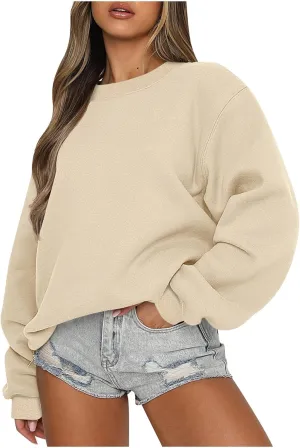 Sweatshirt for Women Crewneck Oversized Long Sleeve Pullover Loose Fit Casual Outfits Fall Sweatshirs 2024