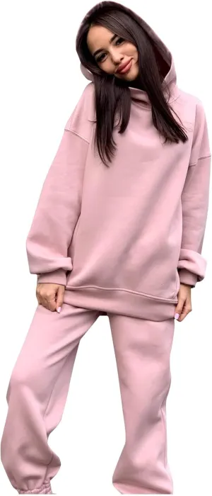 Sweatsuits for Women Set 2 Piece Tracksuits Oversized Casual Sweatshirts Hoodies High Waisted Joggers Sweatpants