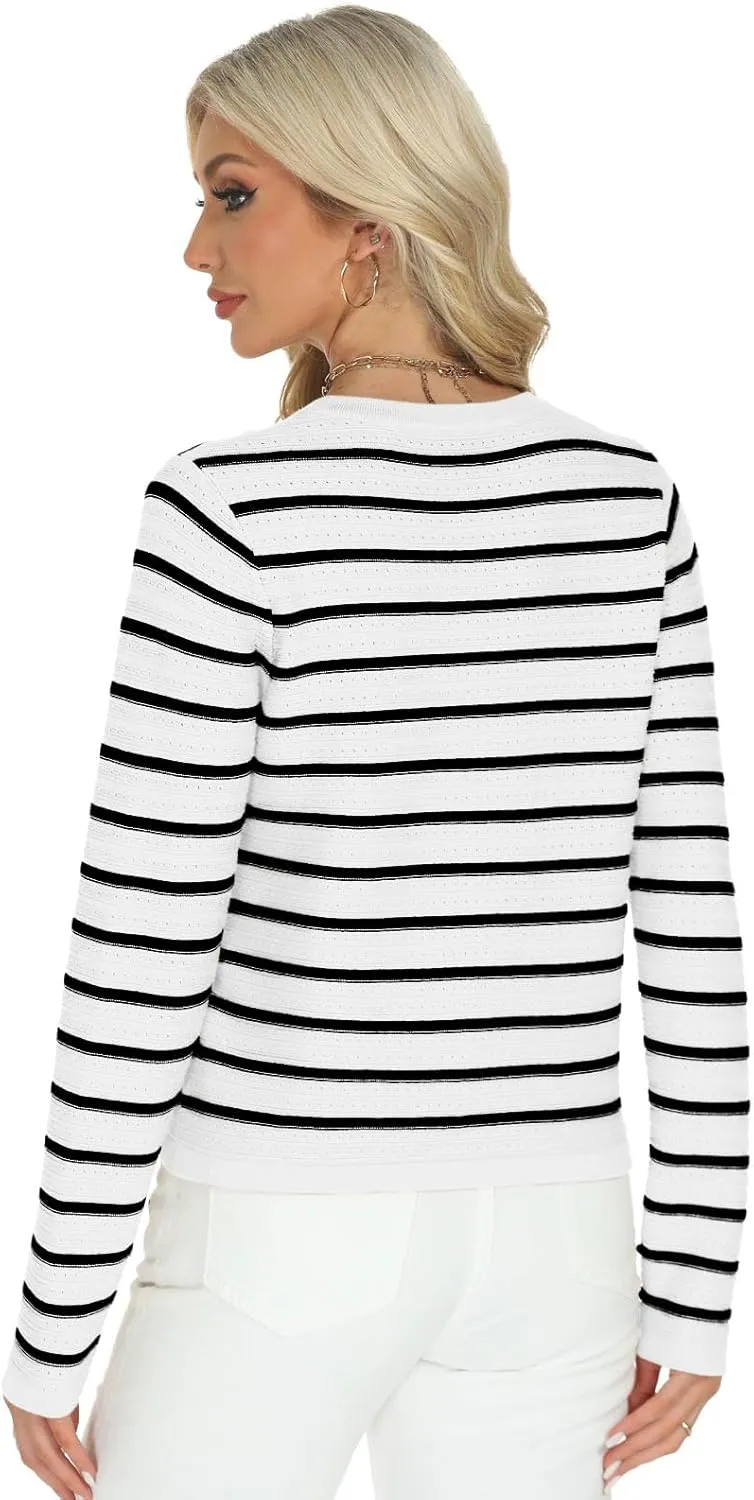 Tanou Women's 2025 Fall Casual Long Sleeve Trendy Cardigan Sweaters Button Knit Lady Jackets