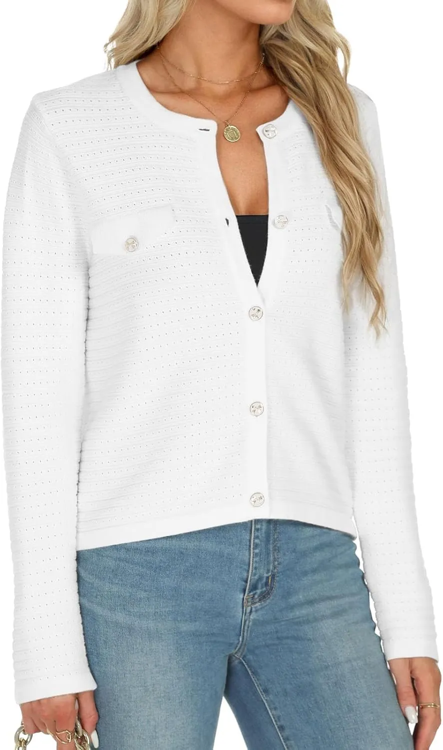 Tanou Women's 2025 Fall Casual Long Sleeve Trendy Cardigan Sweaters Button Knit Lady Jackets