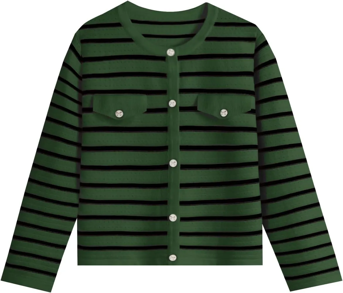 Tanou Women's 2025 Fall Casual Long Sleeve Trendy Cardigan Sweaters Button Knit Lady Jackets