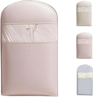 Taprinferior Hanging Garment Bag, 2025 Space Saving Hanging Garment Bag with Self Compression Zipper (Pink, M)