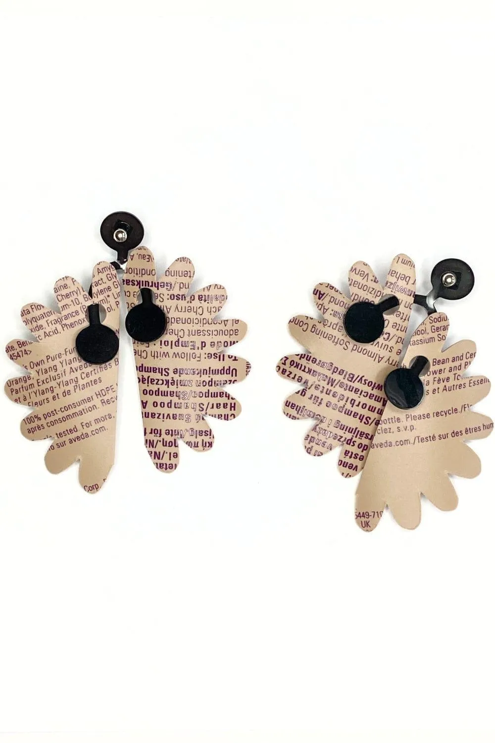 Taupe Recyled Art Earring