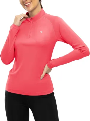 TBMPOY Women's UPF 50  Long Sleeve Quick Dry Zipper Sun Protection Shirts