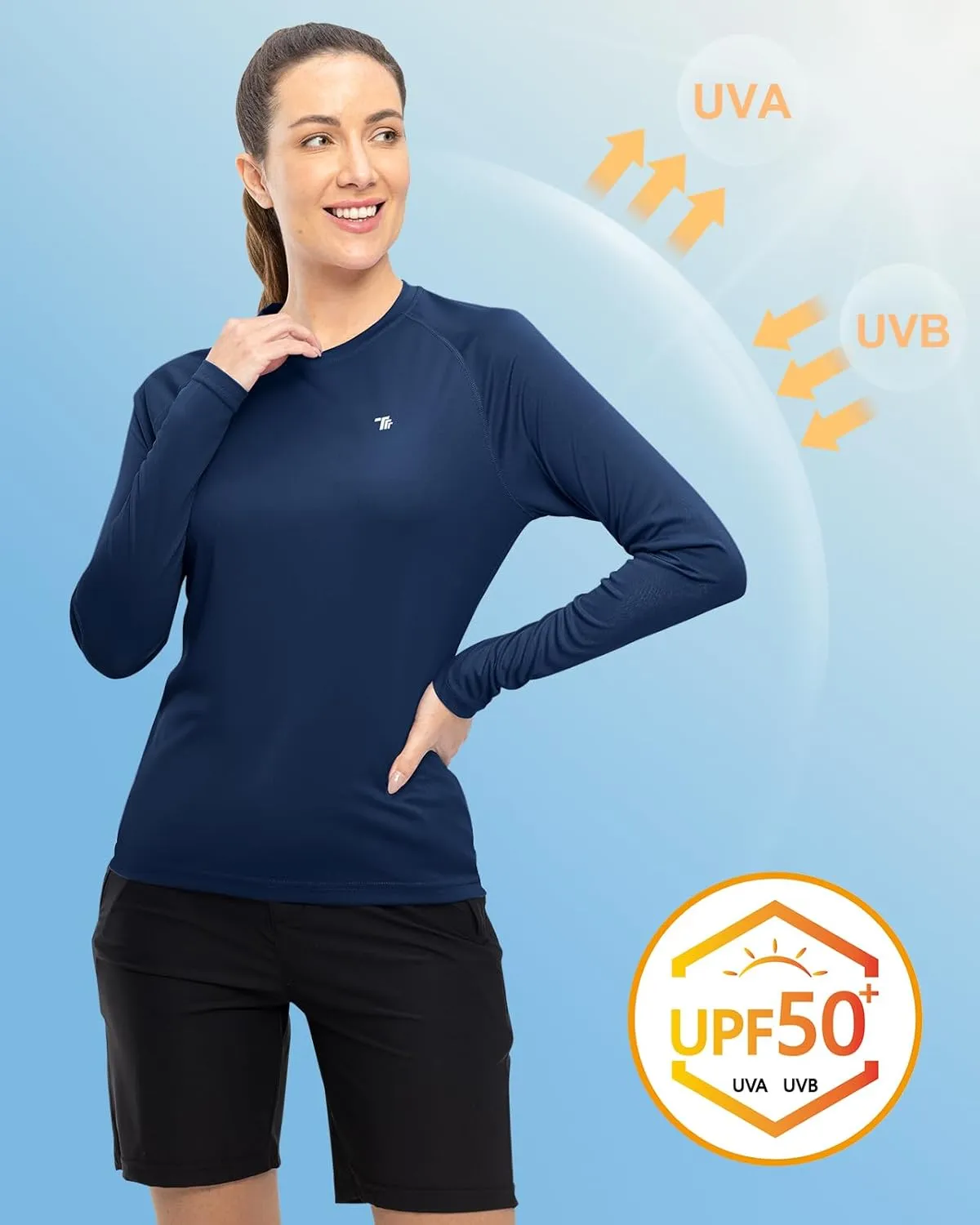 TBMPOY Women's UPF 50  Long Sleeve Quick Dry Zipper Sun Protection Shirts
