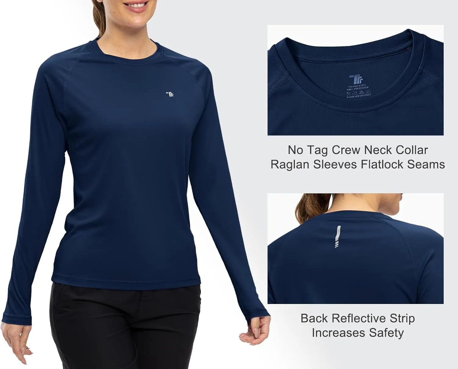 TBMPOY Women's UPF 50  Long Sleeve Quick Dry Zipper Sun Protection Shirts
