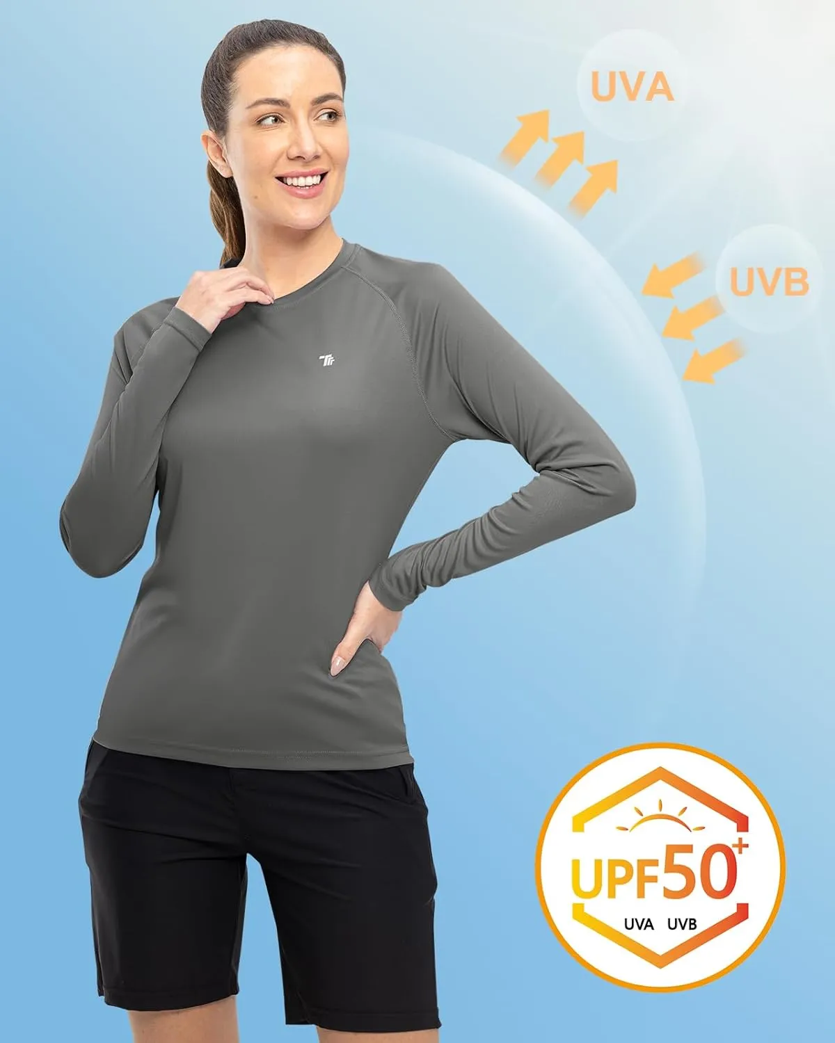 TBMPOY Women's UPF 50  Long Sleeve Quick Dry Zipper Sun Protection Shirts